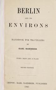 Cover of: Berlin and its environs by Karl Baedeker (Firm)