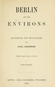 Cover of: Berlin and its environs: handbook for travellers