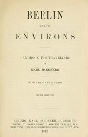 Cover of: Berlin and its environs by Karl Baedeker (Firm)