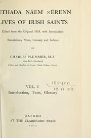 Cover of: Bethada Náem Nérenn = by edited from the original MSS with introduction, translations, notes, glossary and indexes by Charles Plummer.
