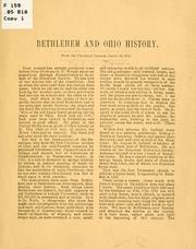 Cover of: Bethlehem and Ohio history.