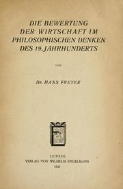 Cover of: Die Bewertung der Wirtschaft im philosophischen Denken des 19. Jahrhunderts.