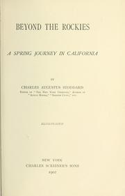 Cover of: Beyond the Rockies by Charles Augustus Stoddard