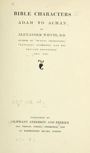 Cover of: Bible characters, Adam to Achan