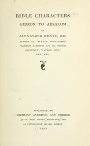 Cover of: Bible characters, Gideon to Absalom