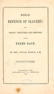 Bible defence of slavery by Priest, Josiah