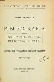 Cover of: Bibliografia della storia della riforma religiosa in Italia by Piero Chiminelli