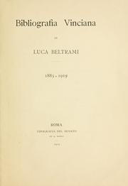 Cover of: Bibliografia vinciana: 1885-1919