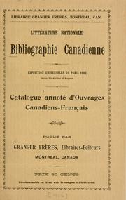 Cover of: Bibliographie canadienne by Granger frères, Montreal