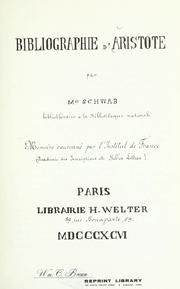 Cover of: Bibliographie d'Aristote.