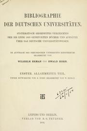 Cover of: Bibliographie der deutschen Universitäten by Wilhelm Erman