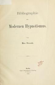 Cover of: Bibliographie des modernen Hypnotismus.