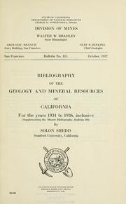 Cover of: Bibliography of the geology and mineral resources of California for the years 1931 to 1936 inclusive