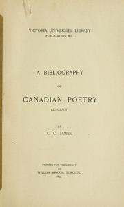 Cover of: bibliography of Canadian poetry (English)