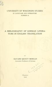 Cover of: A bibliography of German literature in English translation. by Bayard Quincy Morgan