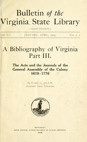 Cover of: A bibliography of Virginia by E. G. Swem