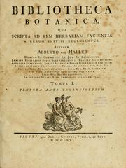 Cover of: Bibliotheca botanica by Albrecht von Haller