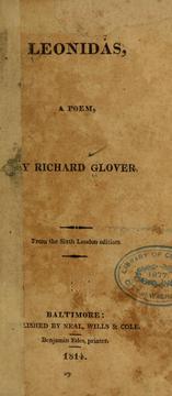 Cover of: Leonidas | Glover, Richard