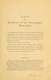 Cover of: A bill to change the boundaries of the Unpcompahgre [!] reservation.