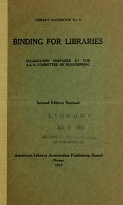 Cover of: Binding for libraries