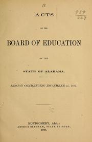Cover of: Acts of the Board of education of the state of Alabama