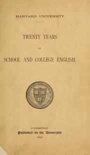 Cover of: Twenty years of school and college English