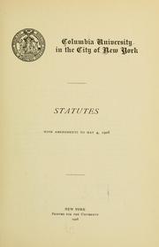 Cover of: Statutes: with amendments to May 4, 1908