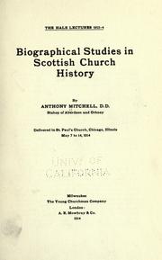 Cover of: Biographical studies in Scottish church history