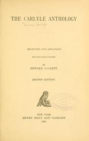 Cover of: The Carlyle anthology