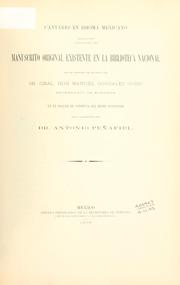 Cover of: Cantares en idioma mexicano by Antonio Peñafiel