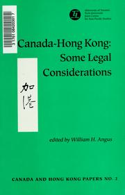 Canada-Hong Kong, some legal considerations