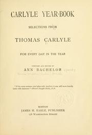 Cover of: Carlyle year-book