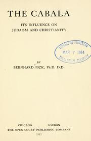 Cover of: The cabala: its influence on Judaism and Christianity.