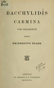 Cover of: Carmina cum fragmentis by Bacchylides