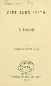 Cover of: Capt.: John Smith; a biography.