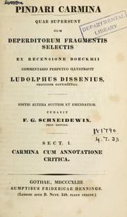 Cover of: Carmina quae supersunt, cum deperditorum fragmentis selectis by Pindar