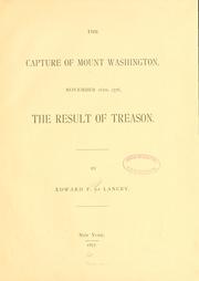 Cover of: capture of Mount Washington | Edward Floyd De Lancey