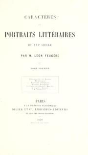 Cover of: Caractères et portraits littéraires du 16e siècle. by Léon Jacques Feugère