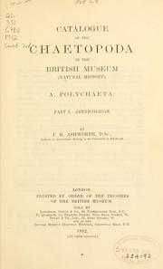 Cover of: Catalogue of the Chaetopoda in the British Museum (Natural History).