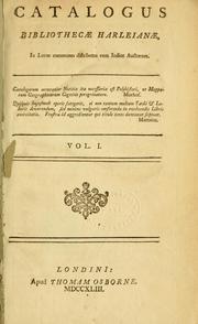 Cover of: Catalogus bibliothecae Harleianae: in locos communes distributus cum indice auctorum.