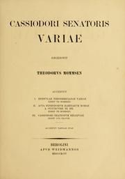 Cover of: Cassiodori Senatoris Variae by Flavius Magnus Aurelius Cassiodorus