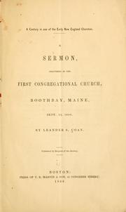 Cover of: A century in one of the early New England churches.