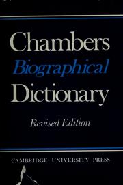 Cover of: Chambers biographical dictionary. by 
