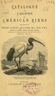 Cover of: Catalogue of a collection of American birds