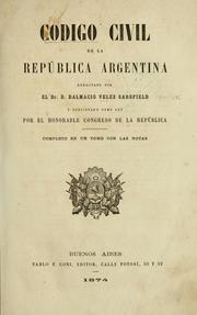 Cover of: Código civil de la república argentina