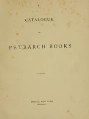 Cover of: catalogue of Petrarch books.