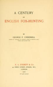 Cover of: A century of English fox-hunting