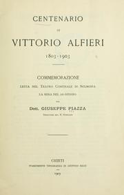 Cover of: Centenario di Vittorio Alfieri, 1803-1903