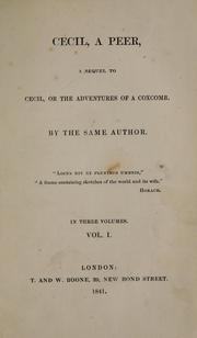 Cecil, a peer by Mrs. (Catherine Grace Frances) Gore