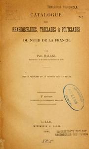 Cover of: Catalogue des rhabdoclides, triclades & polyclades du nord de la France